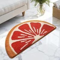 Tapis de salon floqué simple, tapis de salle de bain antidérapant, tapis de toilette absorbant l'eau, lavable en machine, motif feuilles et fleurs