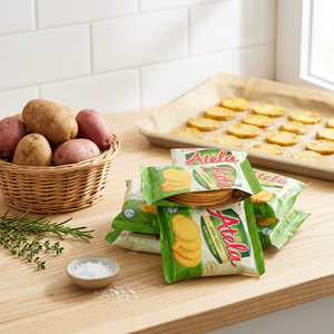 150g Libra Atela Chips de pommes de terre rondes, biscuits croustillants, saveur épices et herbes, sachet de collation prête à consommer, durée de conservation 12 mois, ODM OEM - Product Image 1