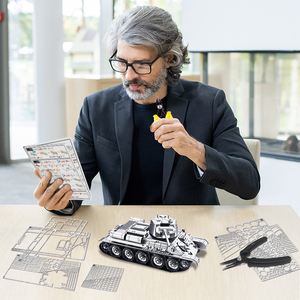 <span class=keywords><strong>Piececool</strong></span> 1 48 T 34 76 Medium pour modèle mécanique en métal 3D, kit de puzzle à assembler, modèle de collection, cadeau pour adultes et enfants, moderne - Product Image 5