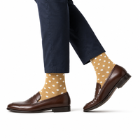 Chaussettes habillées pour hommes personnalisées, décontractées, à pois colorés, en mélange de coton mercerisé à 85 %, antibactériennes, respirantes et sans coutures