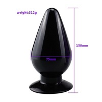 Super Grand Plug Anal Conique Transparent en Caoutchouc Souple XXL Extra-Épais Solide en Gelée Jouet Sexuel pour Femme