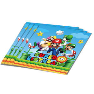 Bonitos Artículos de Mesa de Cumpleaños de Dibujos Animados de <span class=keywords><strong>Mario</strong></span>, Vajilla Desechable para Fiesta de Cumpleaños Infantil, Accesorios de Escena, Juguetes, Lindas Servilletas de Papel, Vasos y Platos - Product Image 5
