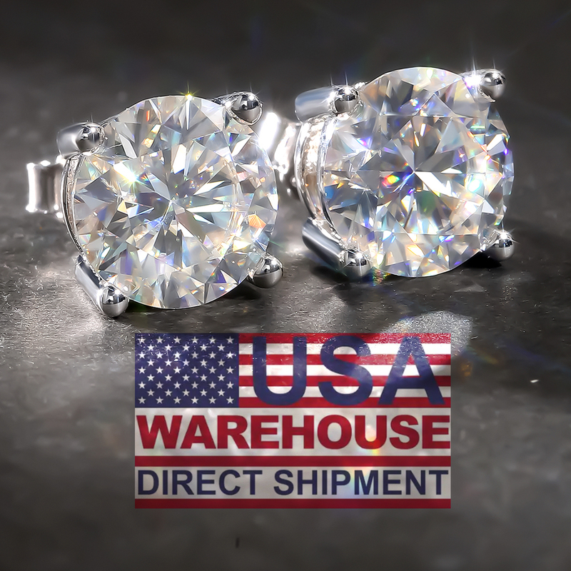 Classic Mossanite Diamond Ear Stud 3