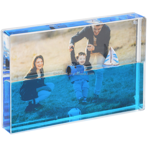 Marcos con temática de mar, accesorios para álbumes de fotos, marcos de fotos con purpurina líquida, adorno de vacaciones con inserto de foto, <span class=keywords><strong>barco</strong></span> flotante - Product Image 4