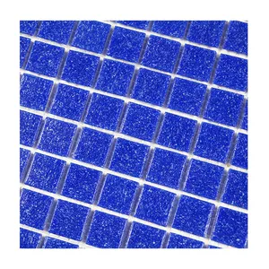 Venta al por mayor 20x20mm Azulejo de mosaico de fusión en caliente Azulejos de ducha con mosaico azul mixto Azulejos de piscina