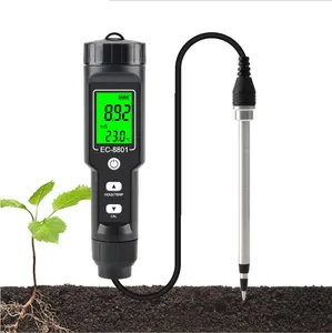 2 IN 1 EC-8801 digital waterproof EC temperature Soil test meter soil ec tester for garden planting farm agriculture