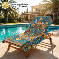 Summer Travel Towel Custom Beach Towel Premium Cotton Digital Printed 450GSM Plush Resort Beach Towel 15 Years Gold Supplier