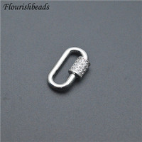Petite taille ovale forme laiton métal or argent placage CZ pavé collier fermoirs pour femmes hommes bijoux accessoires