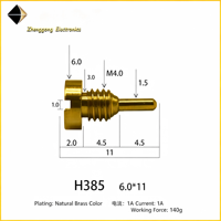 Pogo Pin télescopique à ressort en laiton plaqué or, usiné CNC sur mesure, usinage par électroérosion à fil, fileté moleté, pour PCB