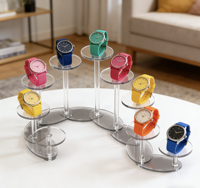 Boîte de rangement pour montres et bijoux en acrylique de haute qualité, vitrine transparente anti-poussière pour montres, colliers, boucles d'oreilles et bagues