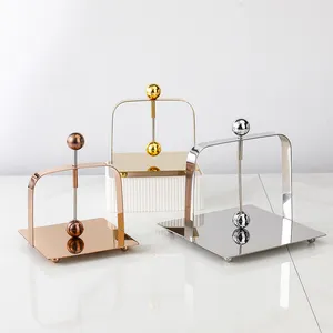 Hot selling products amazon Table Organizer Square Stainless Steel Napkin Holder Tabletop Tissue Paper Holder Tissue Display