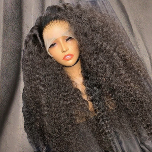 Small Curly Full <b>Lace</b> Front <b>Wig</b> Brazilian Remy Human Hair Long Transparent <b>Lace</b> 180% Density Baby Hair Model Number 4x4 - Product Image 2