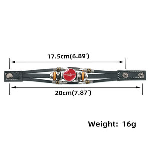 Pulsera de Cuero Personalizable con Insignia de Club de Béisbol <span class=keywords><strong>NBA</strong></span>, Accesorios de Aleación para Regalos de Eventos Deportivos - Product Image 6