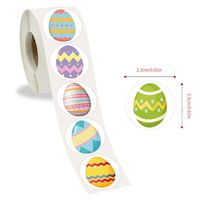 Autocollants de logo imperméables durables de haute qualité, impression personnalisée / RTS Pâques 500 pièces par rouleau, scellage d'œufs colorés