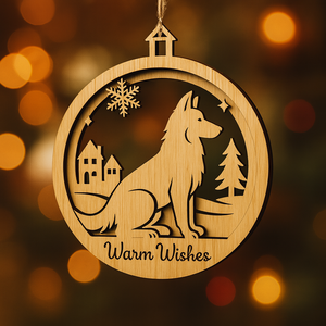 Pafu, decoración navideña, adornos de madera con Corgi Golden Retriever, <span class=keywords><strong>Pastor</strong></span> Alemán, Border Collie, diseño, letrero de perro de madera de Navidad - Product Image 3