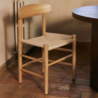 Chaises de salle à manger chinoises modernes et confortables, avec assise en corde de papier tressée à la main, chaise de salle à manger en bois massif moderne pour le marché européen