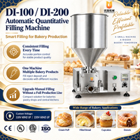 Machine automatique de remplissage quantitatif de beignets, injecteur de crème pour choux et pâtisseries, idéal pour la production de desserts en boulangerie
