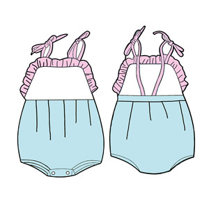 Conjunto de peleles de burbujas para bebé recién nacido, 2023 algodón, ropa Rosa dulce con azul claro, 95% - Product Image 2