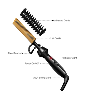 Lisseur et boucleur électrique multifonction haute température 450 pour barbe et perruques, peigne chauffant en céramique anti-brûlure pour voyage et usage domestique - Product Image 4