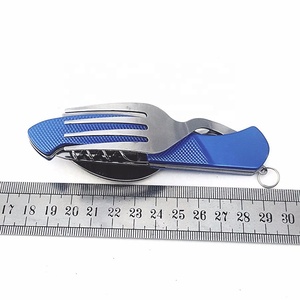 Couteau de camping multifonction personnalisé en gros, couteau pliant de voyage, fourchette et cuillère avec ouvre-bouteille/décapsuleur - Product Image 6