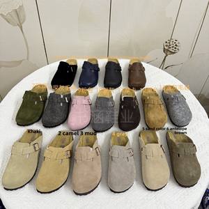 Chaussures demi-mules rétro décontractées pour hommes en cuir véritable Birkenstock, à bout rond et semelle en liège, nouveauté printemps, style polyvalent pour l'extérieur - Product Image 4