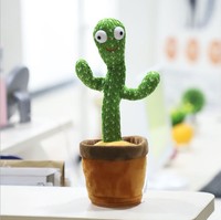 En gros pas cher mignon chant parler musique danse cactus en peluche pot de fleurs torsion poupée en peluche jouet