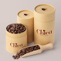 Boîte d'emballage cylindrique avec logo personnalisé pour café, thé, épices, tube en papier de luxe Récipient alimentaire en tube carton rond écologique
