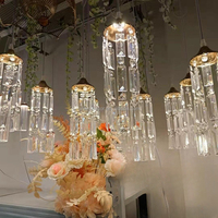 Lustre en acrylique avec 10 têtes détachables, guirlande lumineuse suspendue pour la décoration des plafonds de lieux de mariage