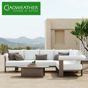 Ensemble de canapés de luxe modernes <span class=keywords><strong>en</strong></span> aluminium <span class=keywords><strong>en</strong></span> forme de L, mobilier de jardin, mobilier de piscine <span class=keywords><strong>en</strong></span> métal, canapés d'extérieur - Product Image 6