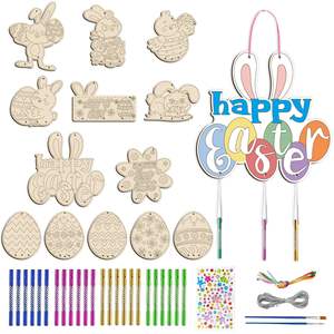Manualidades <span class=keywords><strong>de</strong></span> Madera Personalizadas para Niños, Manualidades <span class=keywords><strong>de</strong></span> Madera para <span class=keywords><strong>Pascua</strong></span>, Huevos <span class=keywords><strong>de</strong></span> <span class=keywords><strong>Conejo</strong></span> para Decoraciones <span class=keywords><strong>de</strong></span> Fiestas Infantiles y Artesanías para el Hogar - Product Image 1