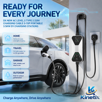 Nouveau câble de charge portable pour véhicule électrique Kinetix 3,5 kW 16 A, niveau 2, type 2, prise NEMA 5-15P, 220 V, 5 m, pour voiture électrique