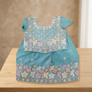 Tela Frendi para Ropa Infantil, Choli Daman, Material para Vestido Tradicional Indio, Textil Decorativo para Niñas, Ropa Étnica Festiva - Product Image 1