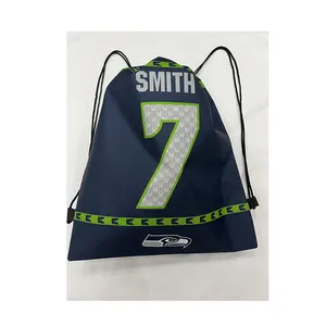 Grosir menerapkan kualitas tinggi kustom tim Seattle Seahawks tas punggung serut bergaris