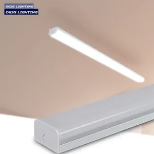 Lampu gantung led linier, lampu batten liontin lensa PC profil aluminium dapat dihubungkan ke bawah