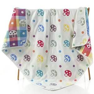 2025 Hot Selling Super Soft Organic Cotton Printed <b>Blanket</b> for Newborn Baby Wrapping with 6-Layer Muslin 110x110cm Anti-Bacteria - Product Image 6