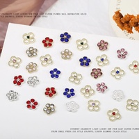 Paso Sico Bestseller Internet-famous Mini Fleur Métallique en Alliage avec Strass Super Scintillants 3D Trèfle à Quatre Feuilles pour Ongles