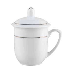 Liling Ceramic Conference <b>Mug</b> With Lid Minimalist Design Office Gift Cup White Porcelain Business Use - Product Image 4