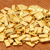 Mini lingots d'or en laiton plaqué antique OEM, fausses pépites et pièces de monnaie en alliage pour décoration Feng Shui, art et collection, cadeau pour la maison