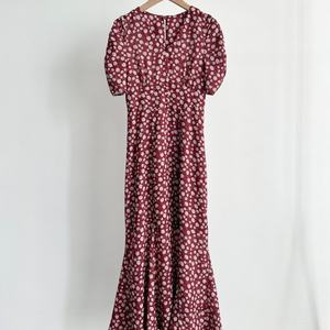 Robe taille mince à col en V imprimé cerise douce pour femmes robes japonaises <span class=keywords><strong>printemps</strong></span> été - Product Image 4
