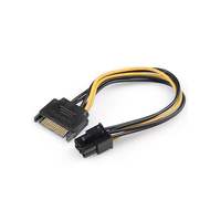 Kabel SATA 15pin ke 6 Pin Kabel 18AWG SATA Hard Disk Kartu Grafis Kabel Catu Daya