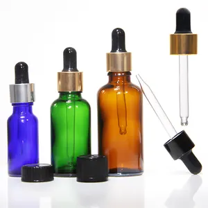 Custom 15Ml Cosmetische Verpakking Helder Glas Druppelaar Fles Ronde Etherische Olie Tinctuur Flessen