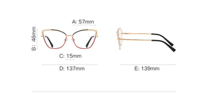 إطار أنيق للنظارات النسائية والقطط نظارات بإطار معدني نظارات مضادة للضوء الأزرق إطارات بصرية - Product Image 4