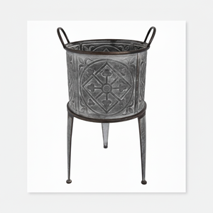 Jardinières de style unique fournies par l'Inde Meilleure vente Jardinière en fer de finition antique décorative galvanisée en métal pour pots de jardin - Product Image 1