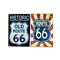 Rétro Route 66 Signes Garage Plaques Métal Affiches Club Bar Décor À La Maison 20x30cm