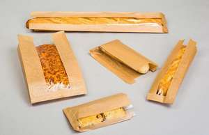 Sac d'emballage alimentaire en papier kraft de taille standard pour frites, avec fenêtre transparente, de qualité alimentaire, design populaire SenAng - Product Image 3