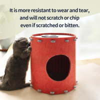 Lit pour chat Cave pour plusieurs et grands chats Tunnel de chat pliable Lit fermé