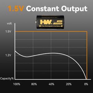 批发HW C尺寸可充电电池1.5伏恒压5600mWh带usb-c端口的锂离子电池 - Product Image 5