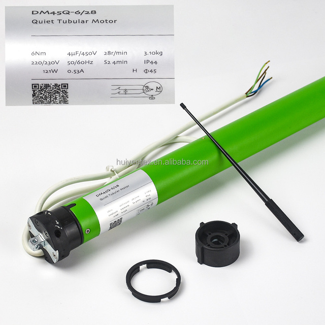 Motorized Roller Blinds 230V Quiet Tubular Motor, 45mm Diameter Motor 4 Wires 6Nm 28rpm Standard Motor for Projection Screen