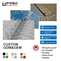 Tapis d'extérieur écologique en PP recyclé, pliable, durable, lavable en machine, anti-moustiques, lumineux, pour voyage et pique-nique