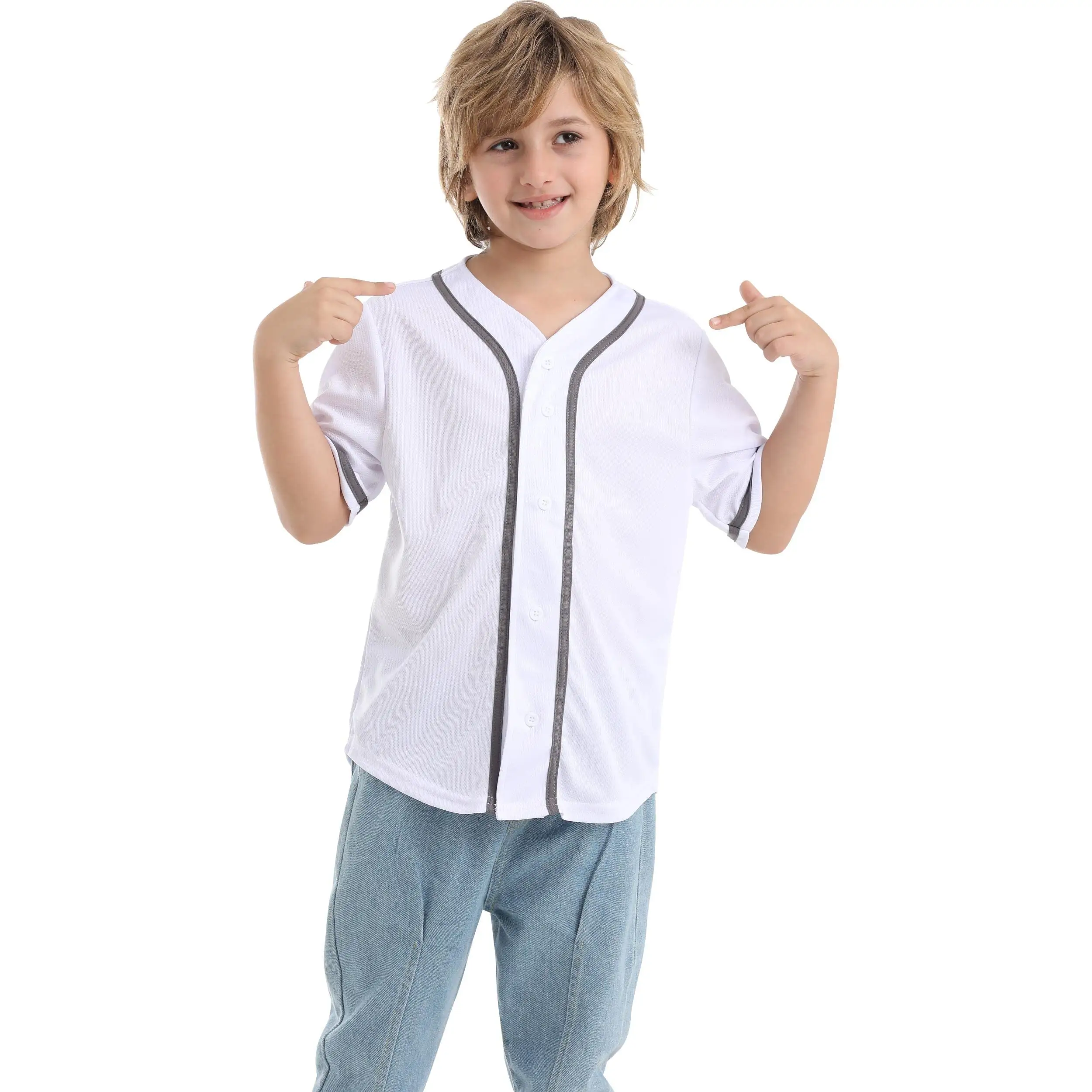 เด็กเบสบอลปุ่มลงย์ฮิปฮอปเสื้อยืดเด็กหญิงอินเทรนด์ฮิปฮอป